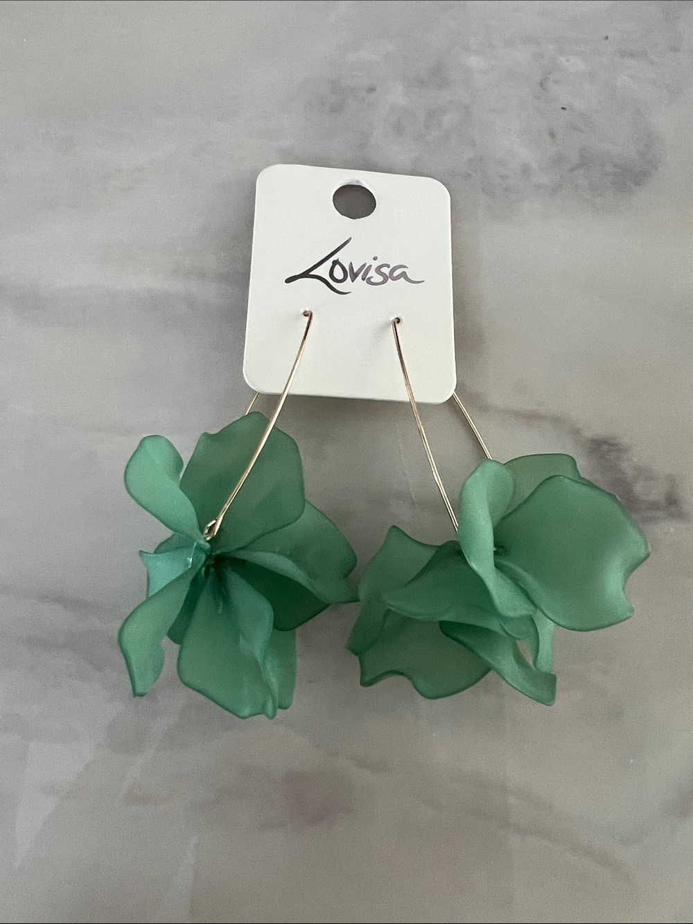 Green Floral Drop Earrings
